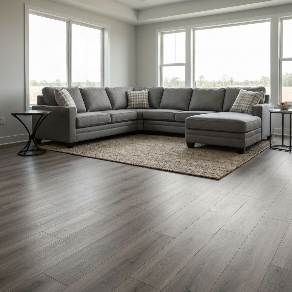 Waterproof luxury vinyl plank in family room